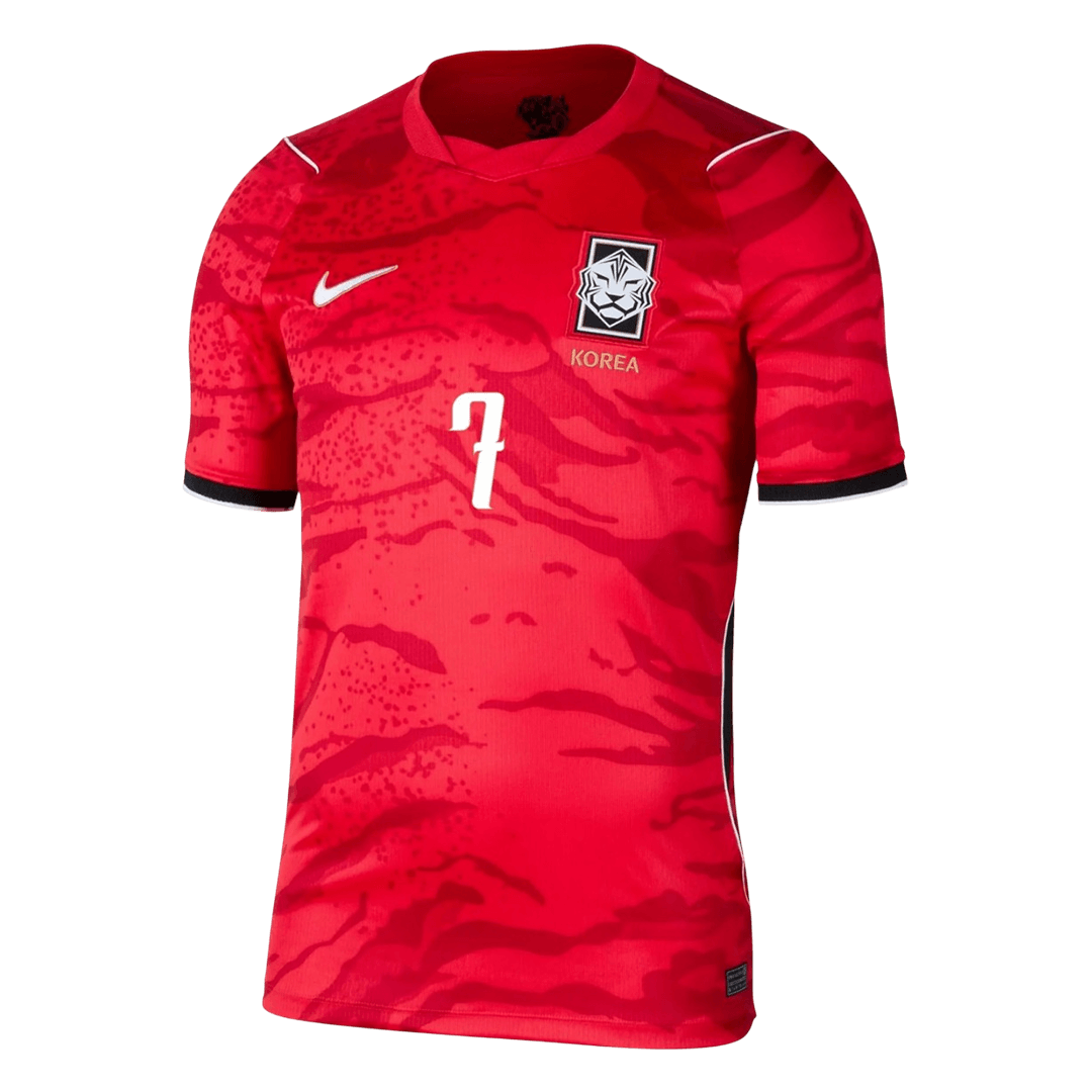 HEUNGMIN #7 Heren Zuid-Korea Thuis Voetbalshirt WK Voetbal 2026 - detail
