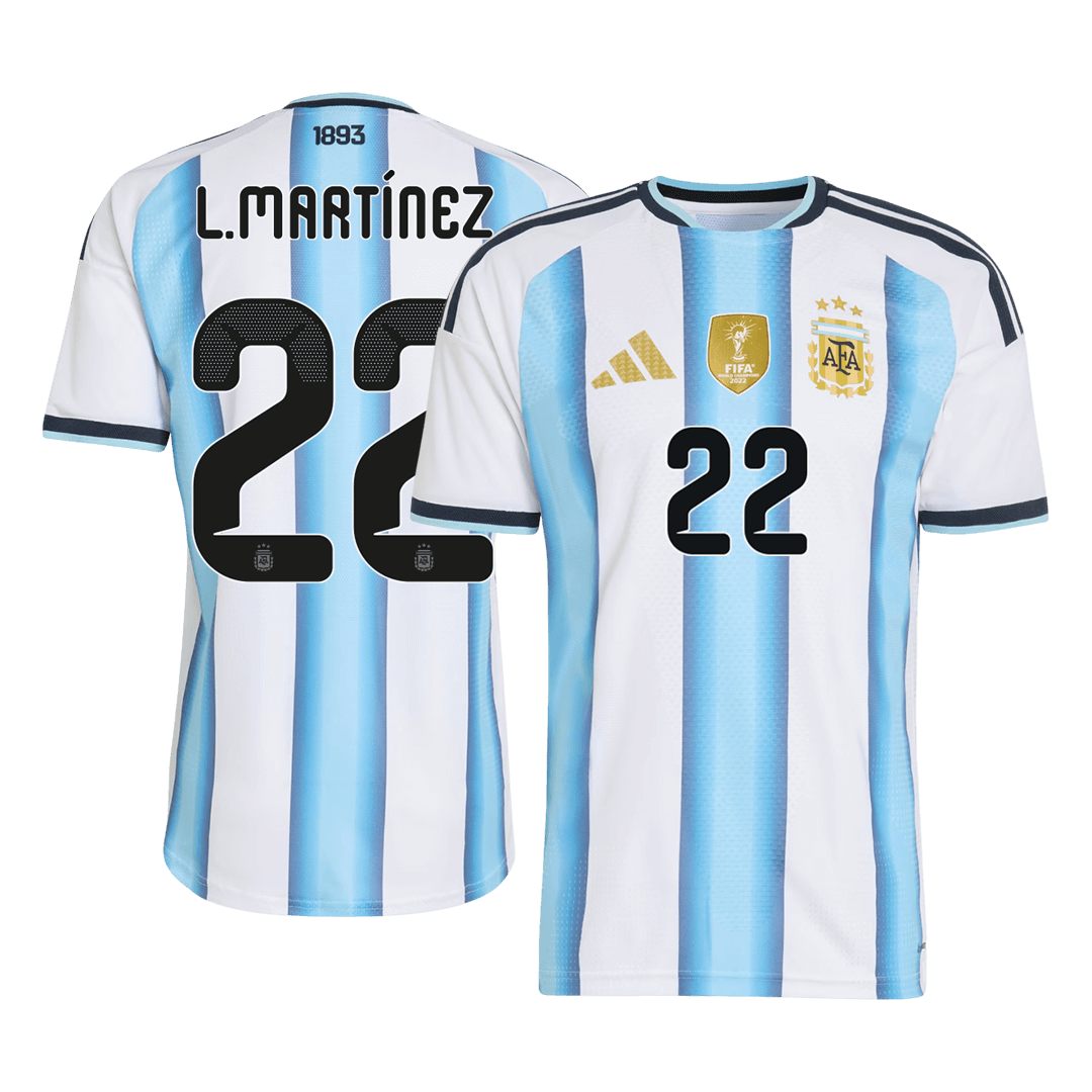 L.MARTÍNEZ #22 Argentinië Thuis Spelersversie Voetbalshirt WK Voetbal 2026 - Slim Fit - detail