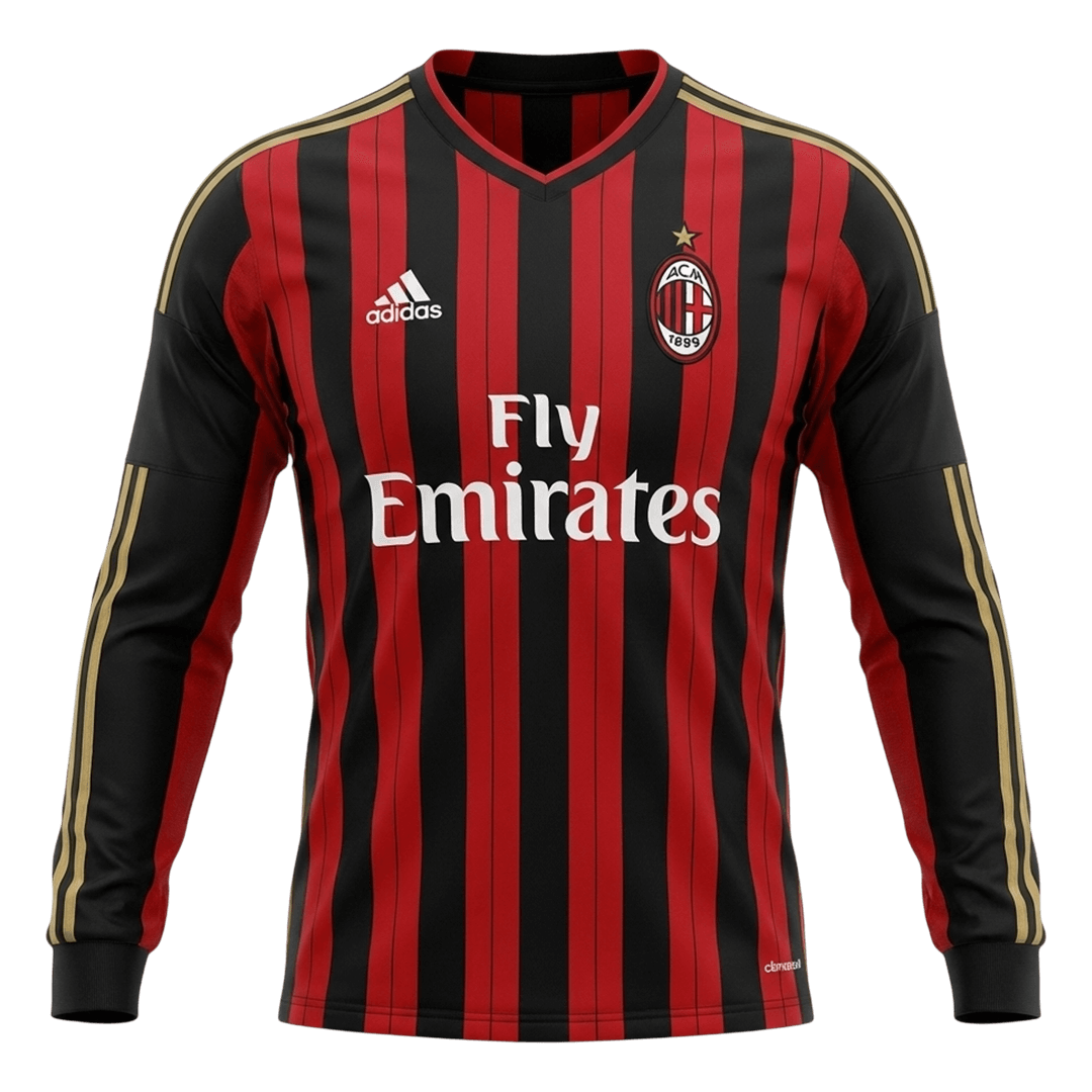Retro AC Milan Thuis Lange Mouwen Voetbalshirt 2013/14 2025/26