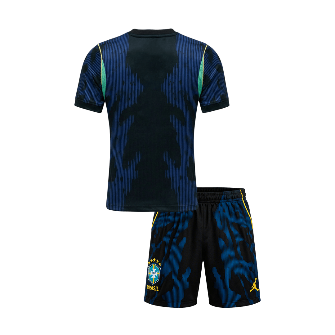 Kinder Brazilië Uit Tenue WK Voetbal 2026 - achterkant