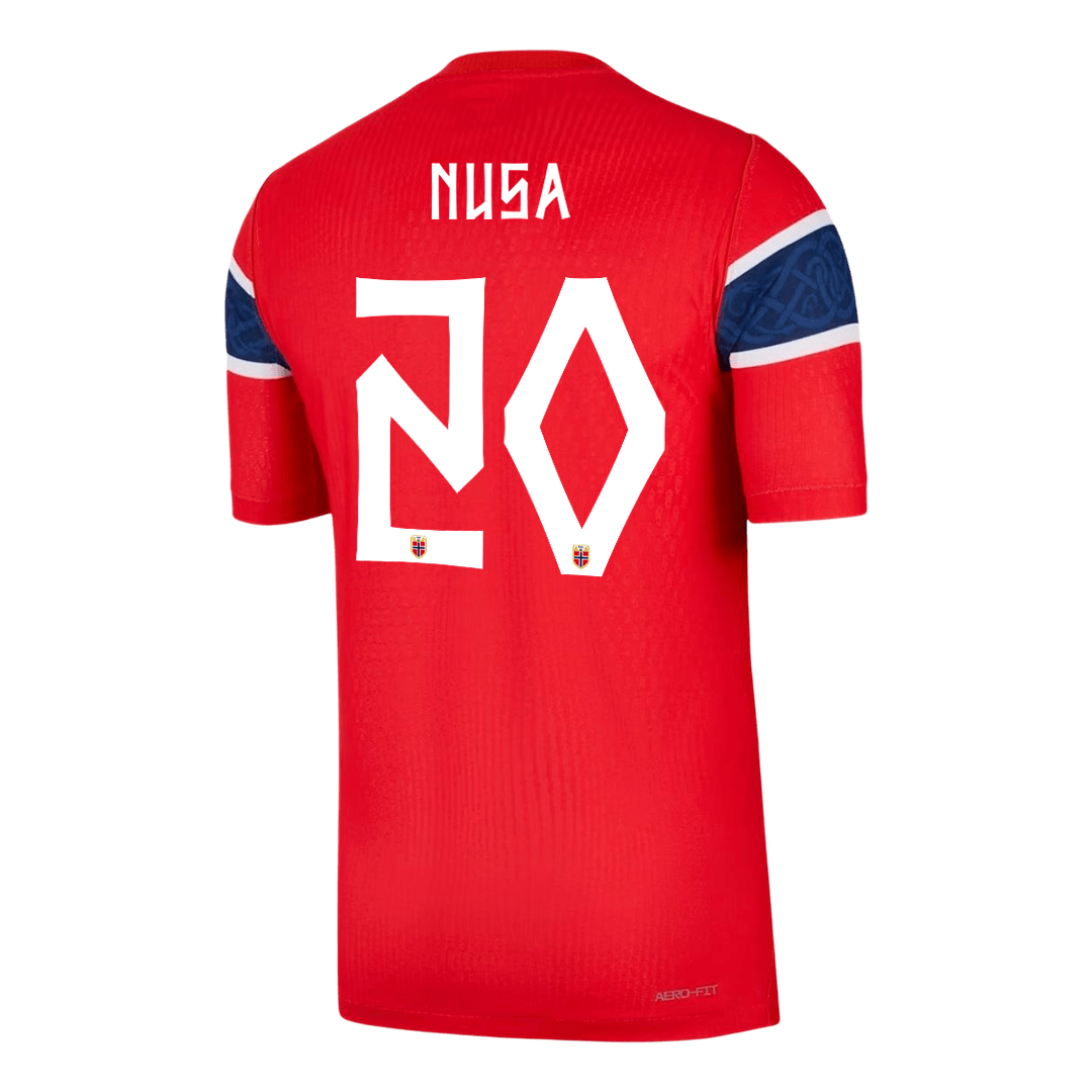 NUSA #20 Noorwegen Thuis Spelersversie Voetbalshirt WK Voetbal 2026 - Slim Fit - detail