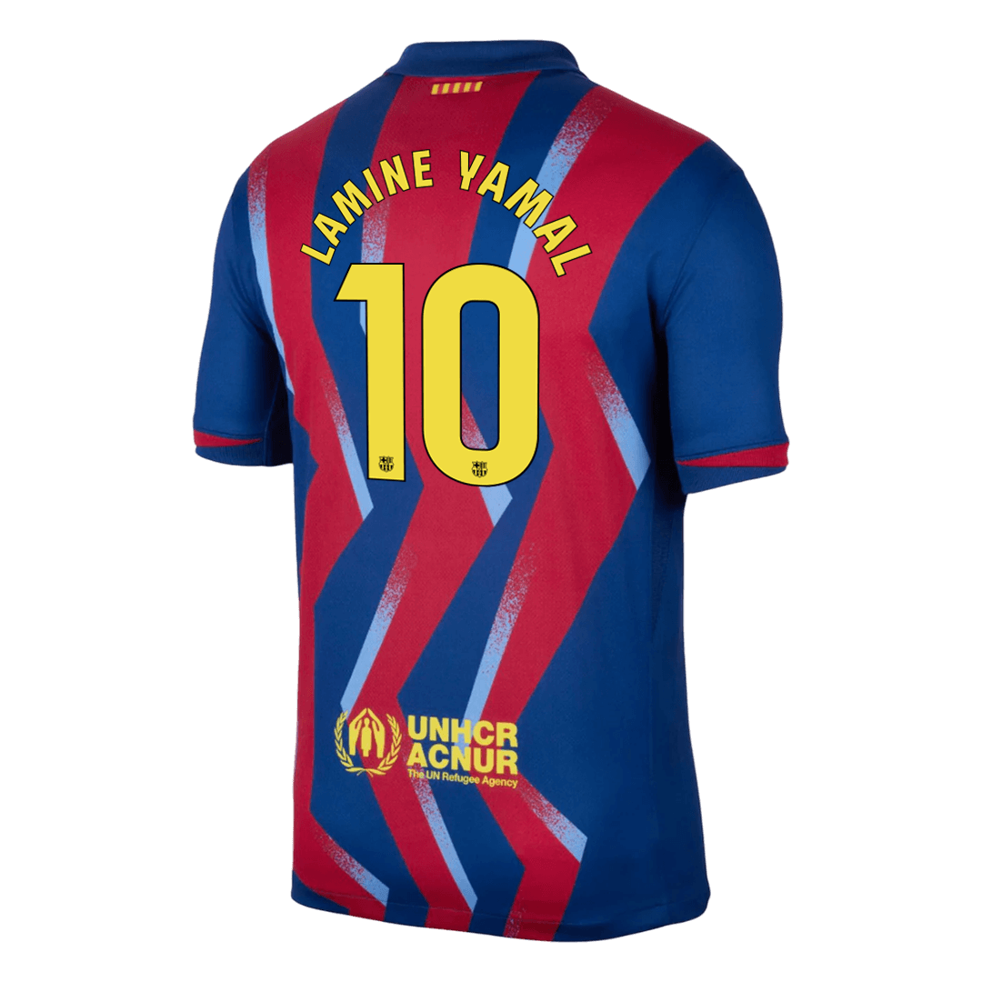 LAMINE YAMAL #10 Heren Barcelona Vierde Uitshirt Voetbalshirt 2025/26 - detail