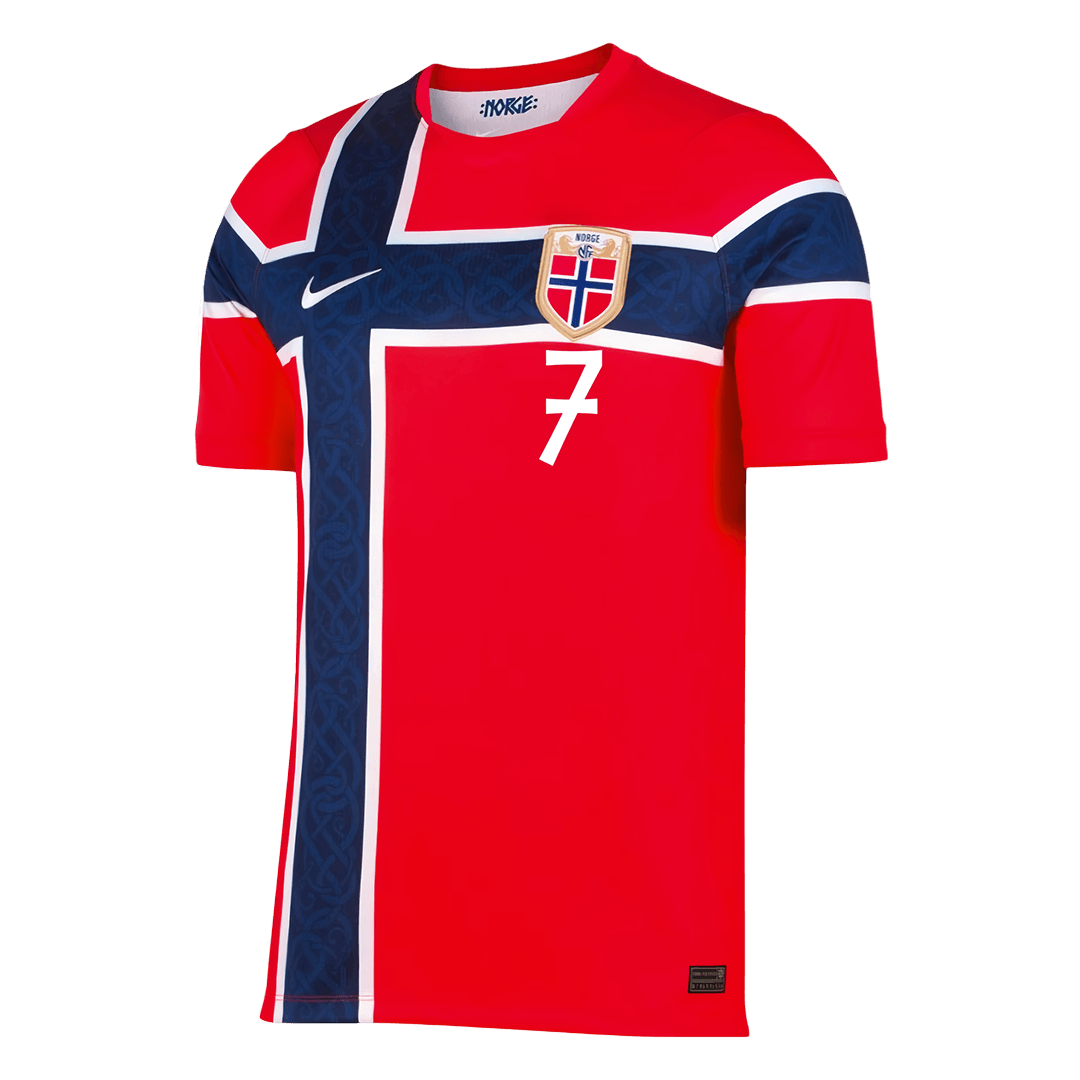 SØRLOTH #7 Heren Noorwegen Thuis Voetbalshirt WK Voetbal 2026 - detail