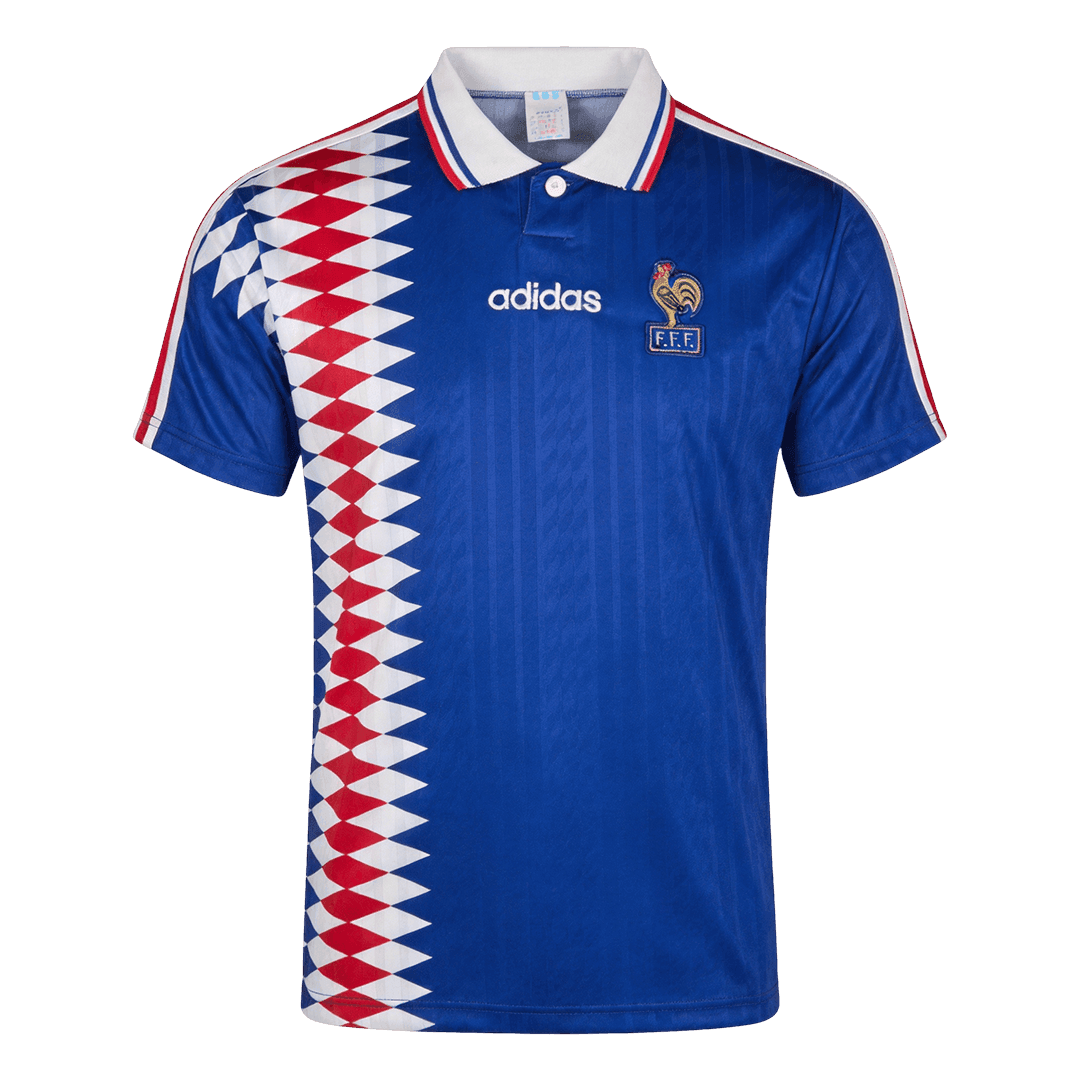 Retro Frankrijk Thuis Voetbalshirt 1994 - voorkant