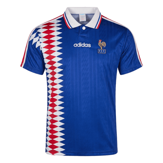 Retro Frankrijk Thuis Voetbalshirt 1994 - voorkant