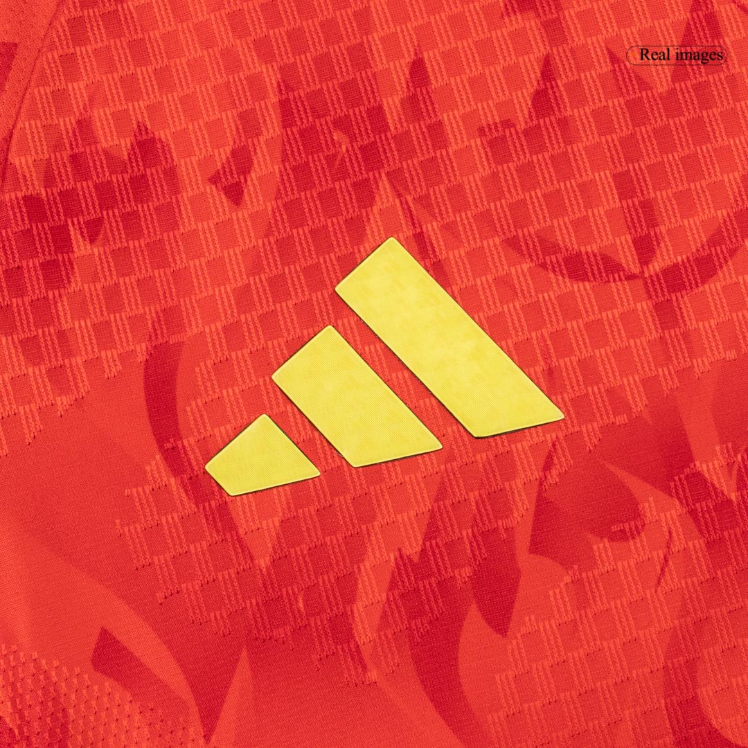 België Thuis Spelersversie Voetbalshirt WK Voetbal 2026 - Slim Fit - close-up