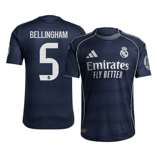 BELLINGHAM #5 Real Madrid Uit Spelersversie Voetbalshirt 2025/26 - Slim Fit