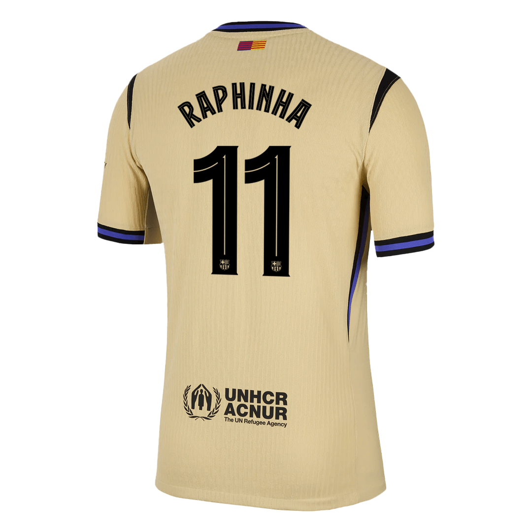 RAPHINHA #11 Barcelona Uit Spelersversie Voetbalshirt 2025/26 - UCL - Slim Fit - achterkant