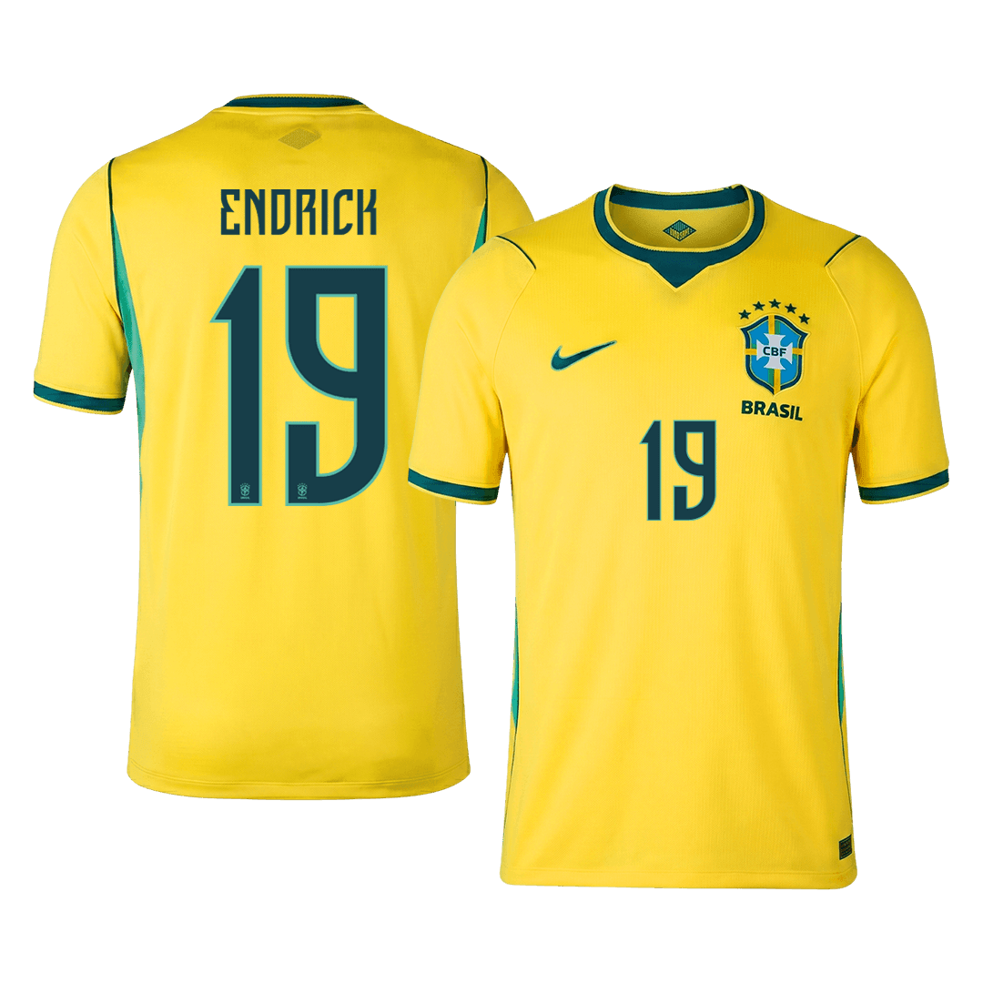 ENDRICK #19 Heren Brazilië thuisshirt WK Voetbal 2026