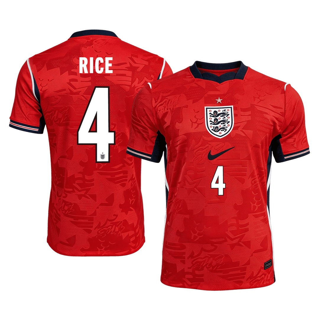 RICE #4 Heren Engeland Uit Voetbalshirt WK Voetbal 2026 - voorkant