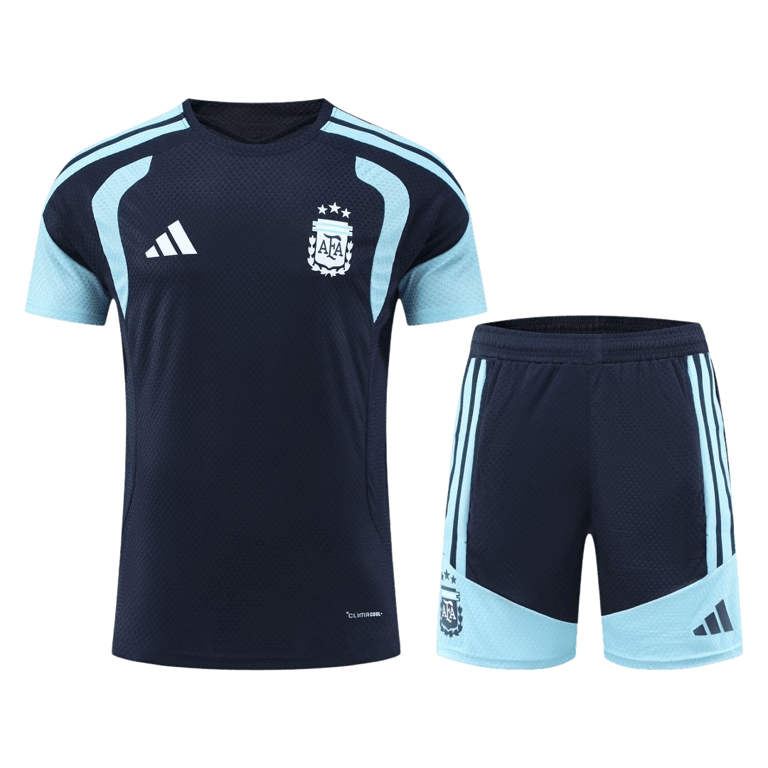 Argentinië Pre-Match Spelersversie Set WK Voetbal 2026 - Slim Fit - voorkant