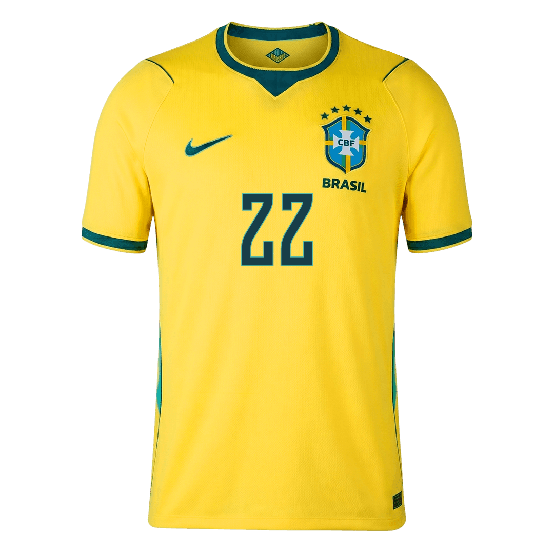 JOÃO PEDRO #22 Maillot de football domicile Brésil Hommes Coupe du Monde 2026