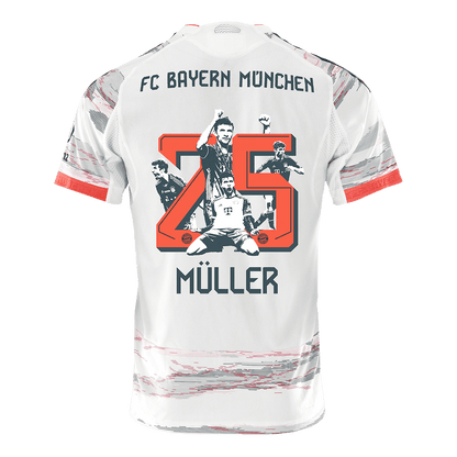 MüLLER Special #25 Bayern Munich Uit Spelersversie Voetbalshirt 2025/26 - Slim Fit - zijkant