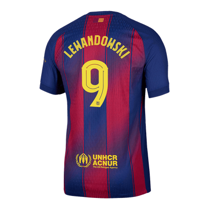 LEWANDOWSKI #9 Barcelona Thuis Spelersversie Voetbalshirt 2025/26 -UCL - Slim Fit - extra