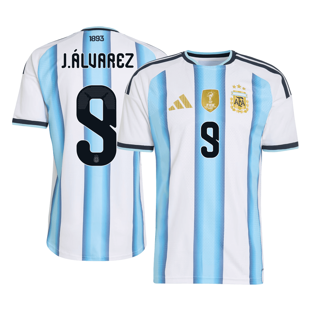 J.ÁLVAREZ #9 Argentinië Thuis Spelersversie Voetbalshirt WK Voetbal 2026 - Slim Fit - detail