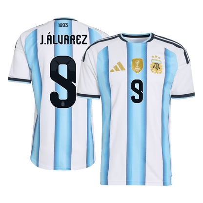 J.ÁLVAREZ #9 Argentinië Thuis Spelersversie Voetbalshirt WK Voetbal 2026 - Slim Fit - detail