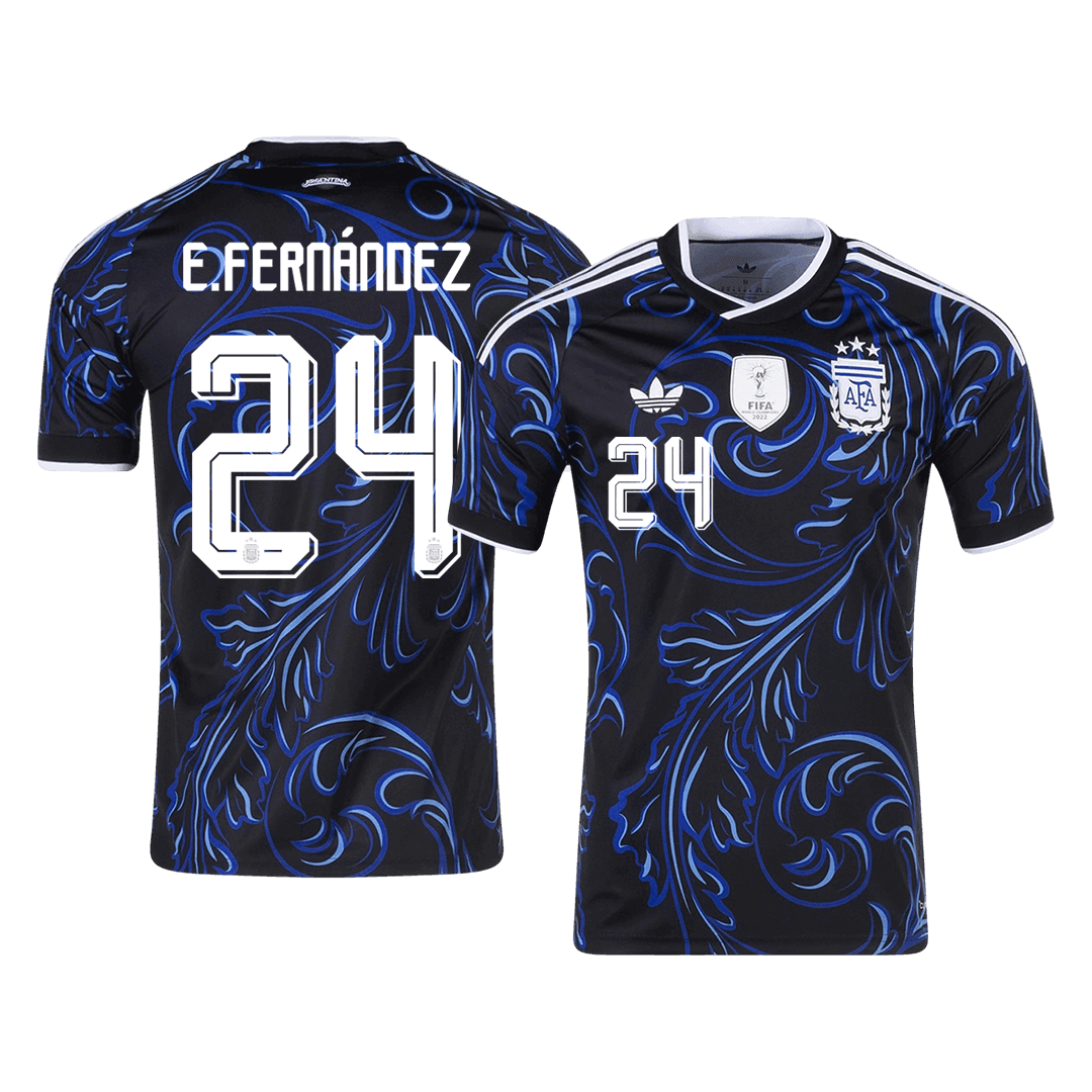 E. FERNANDEZ #24 Heren Argentinië uitshirt WK Voetbal 2026