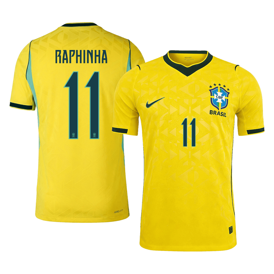 RAPHINHA #11 Brazilië Spelersversie thuisshirt WK Voetbal 2026 - slim fit