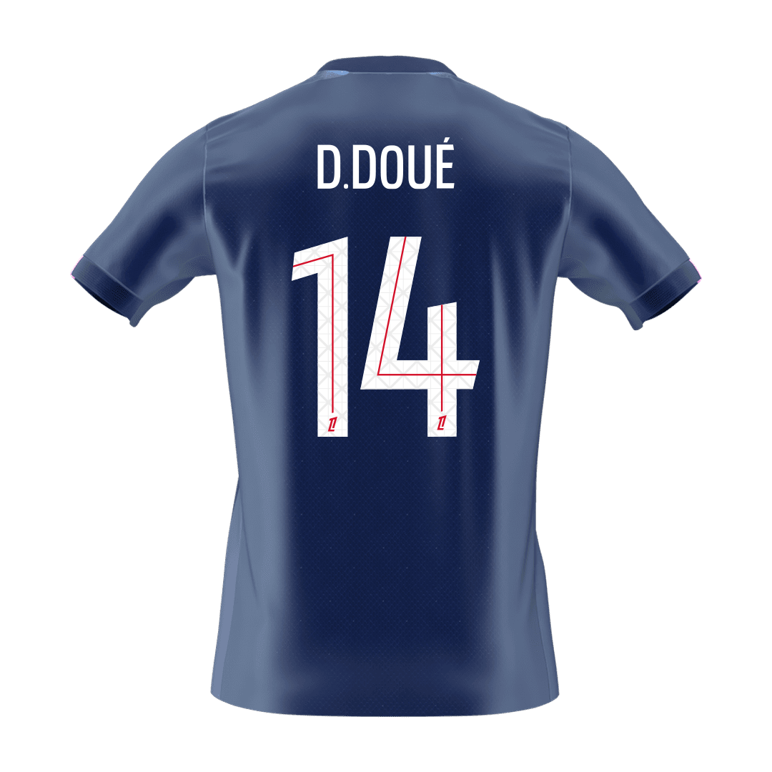 D.DOUé #14 Heren PSG Thuis Voetbalshirt 2025/26 [PREMIUM] - extra