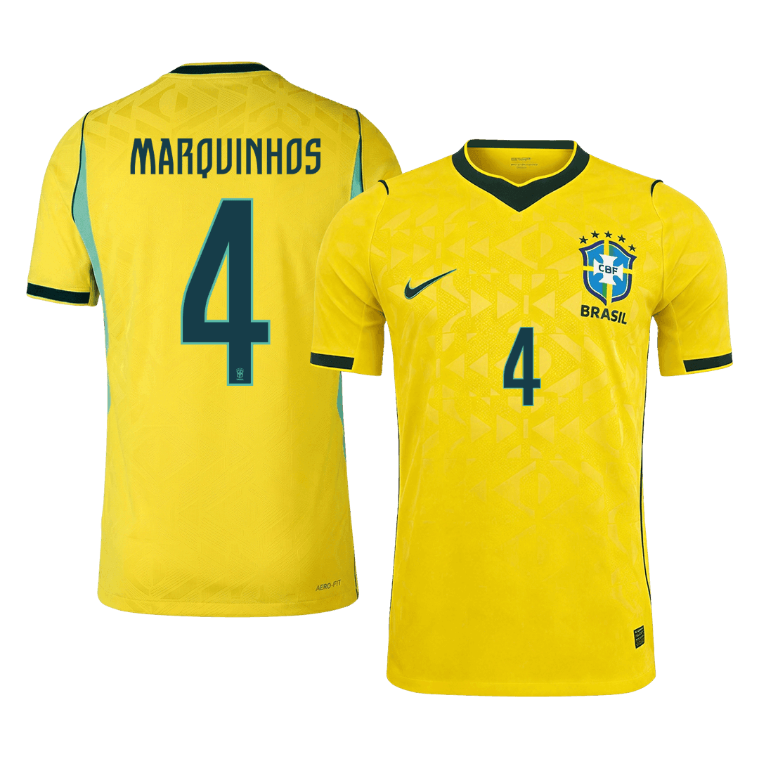 MARQUINHOS #4 Brazilië Spelersversie thuisshirt WK Voetbal 2026 - slim fit