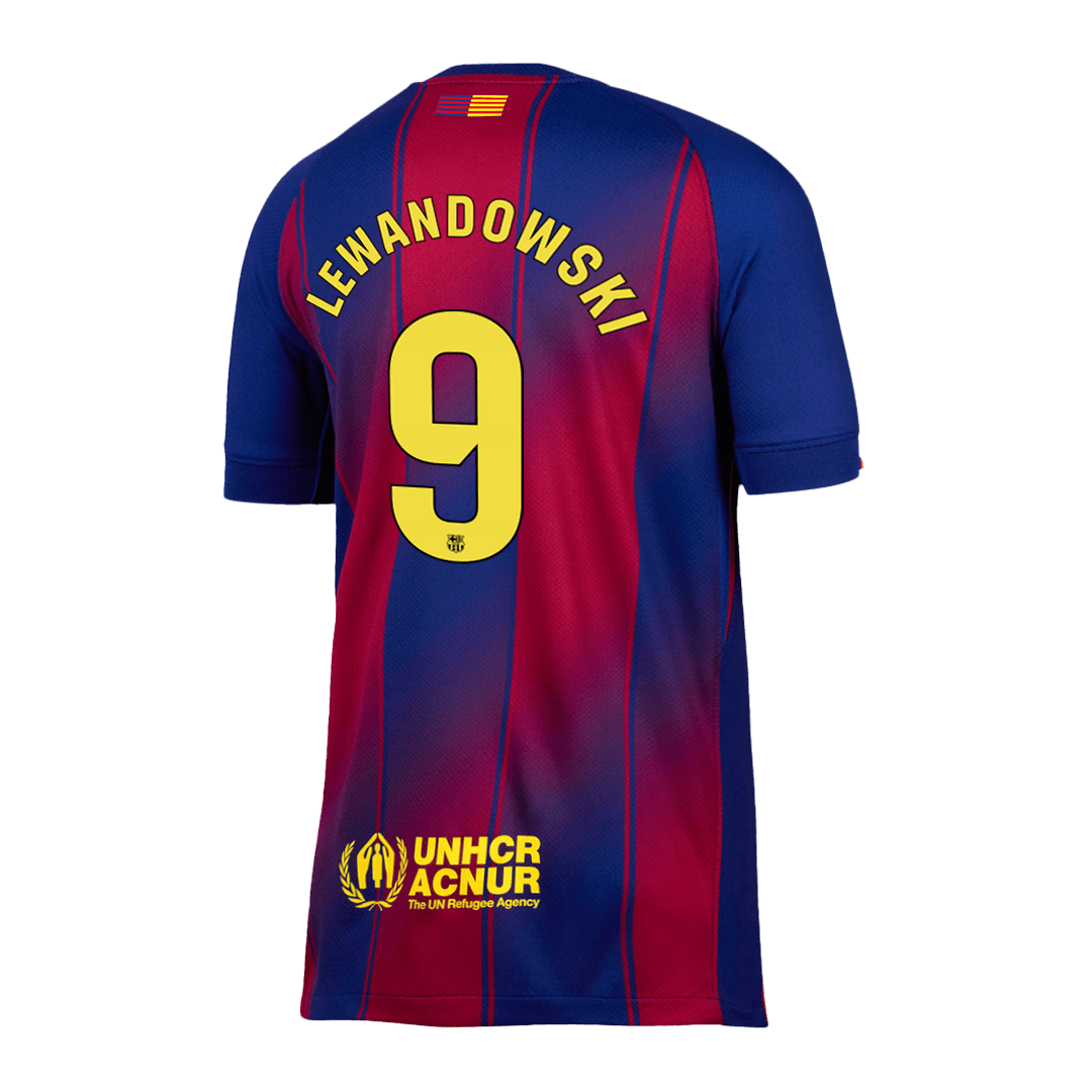 LEWANDOWSKI #9 Heren Barcelona Thuis Voetbalshirt 2025/26 [PREMIUM] - zijkant