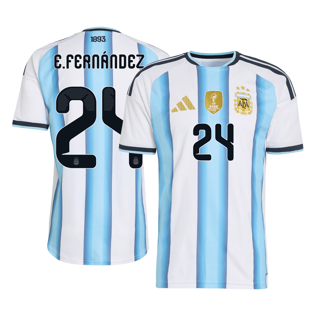 E. FERNANDEZ #24 Argentinië Spelersversie thuisshirt WK Voetbal 2026 - slim fit