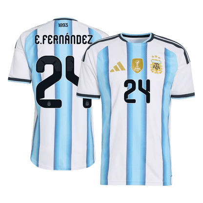 E. FERNANDEZ #24 Argentinië Spelersversie thuisshirt WK Voetbal 2026 - slim fit