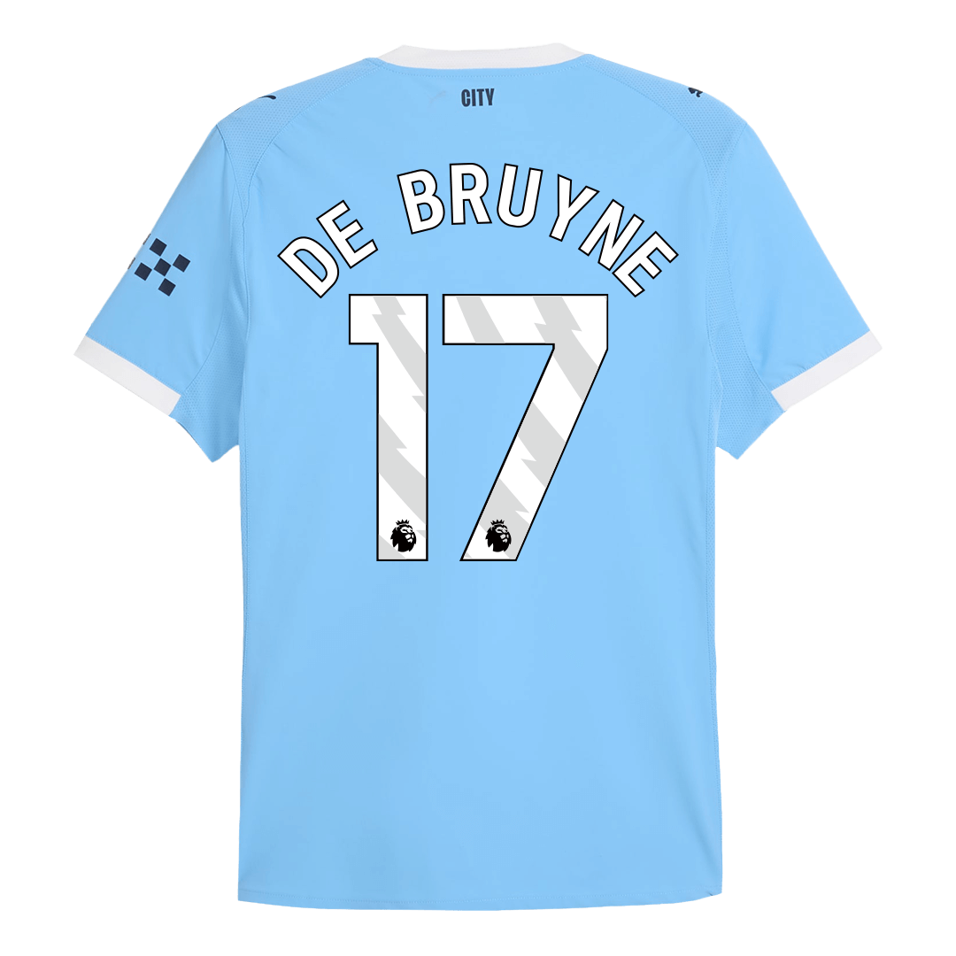 DE BRUYNE #17 Manchester City Thuis Spelersversie Voetbalshirt 2025/26 - Slim Fit - extra