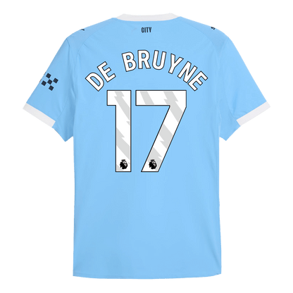 DE BRUYNE #17 Manchester City Thuis Spelersversie Voetbalshirt 2025/26 - Slim Fit - extra
