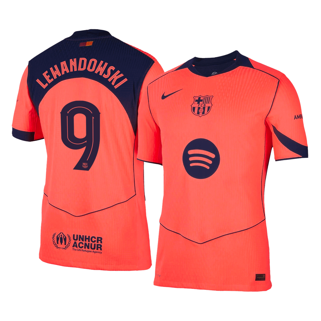 LEWANDOWSKI #9 Barcelona Derde Spelersversie Voetbalshirt 2025/26 - UCL - Slim Fit
