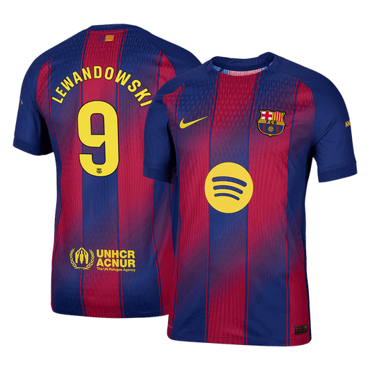 LEWANDOWSKI #9 Barcelona Thuis Spelersversie Voetbalshirt 2025/26 - Slim Fit