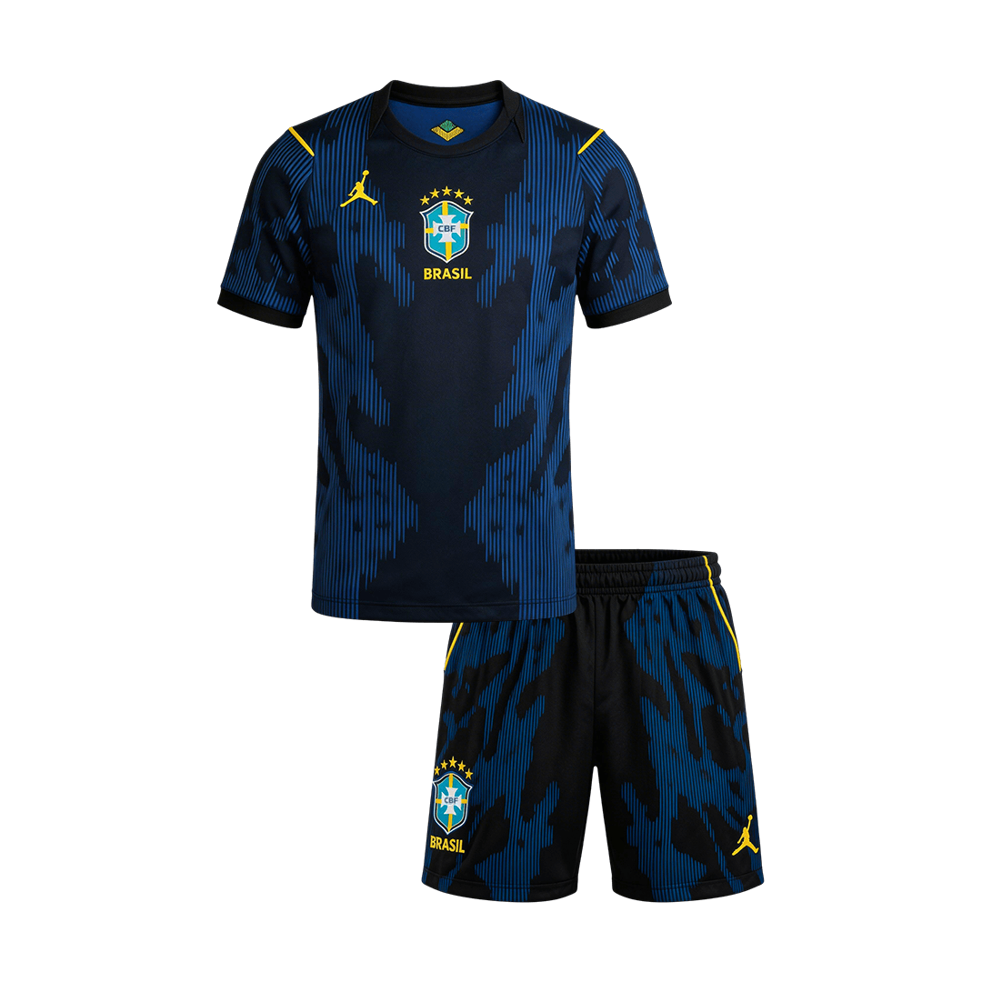 Kinder Brazilië Uit Tenue WK Voetbal 2026 - voorkant