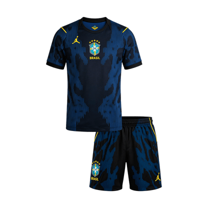Kinder Brazilië Uit Tenue WK Voetbal 2026 - voorkant