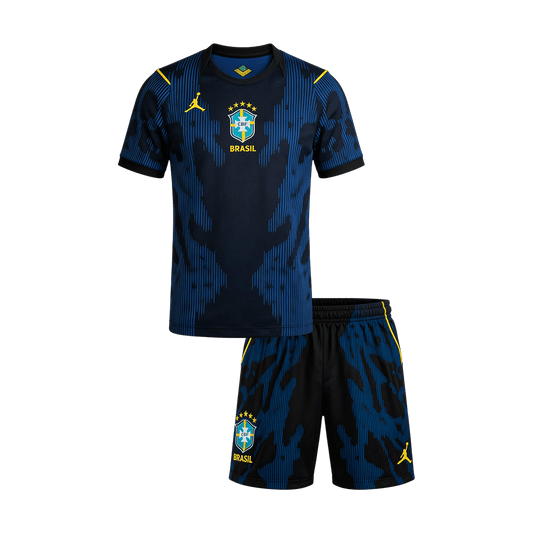 Kinder Brazilië Uit Tenue WK Voetbal 2026 - voorkant