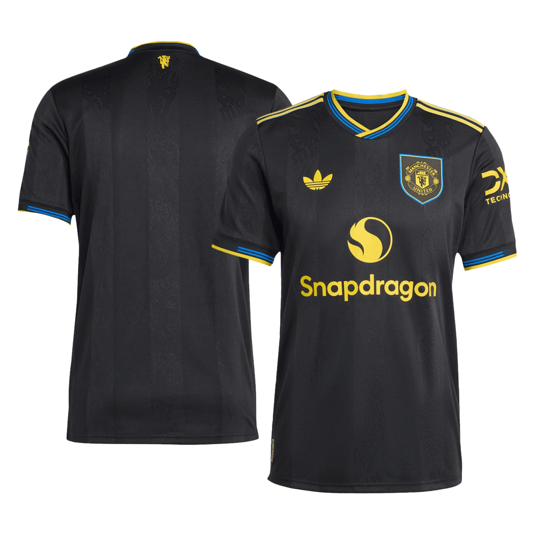 Manchester United Derde Spelersversie Voetbalshirt 2025/26 - Slim Fit - achterkant