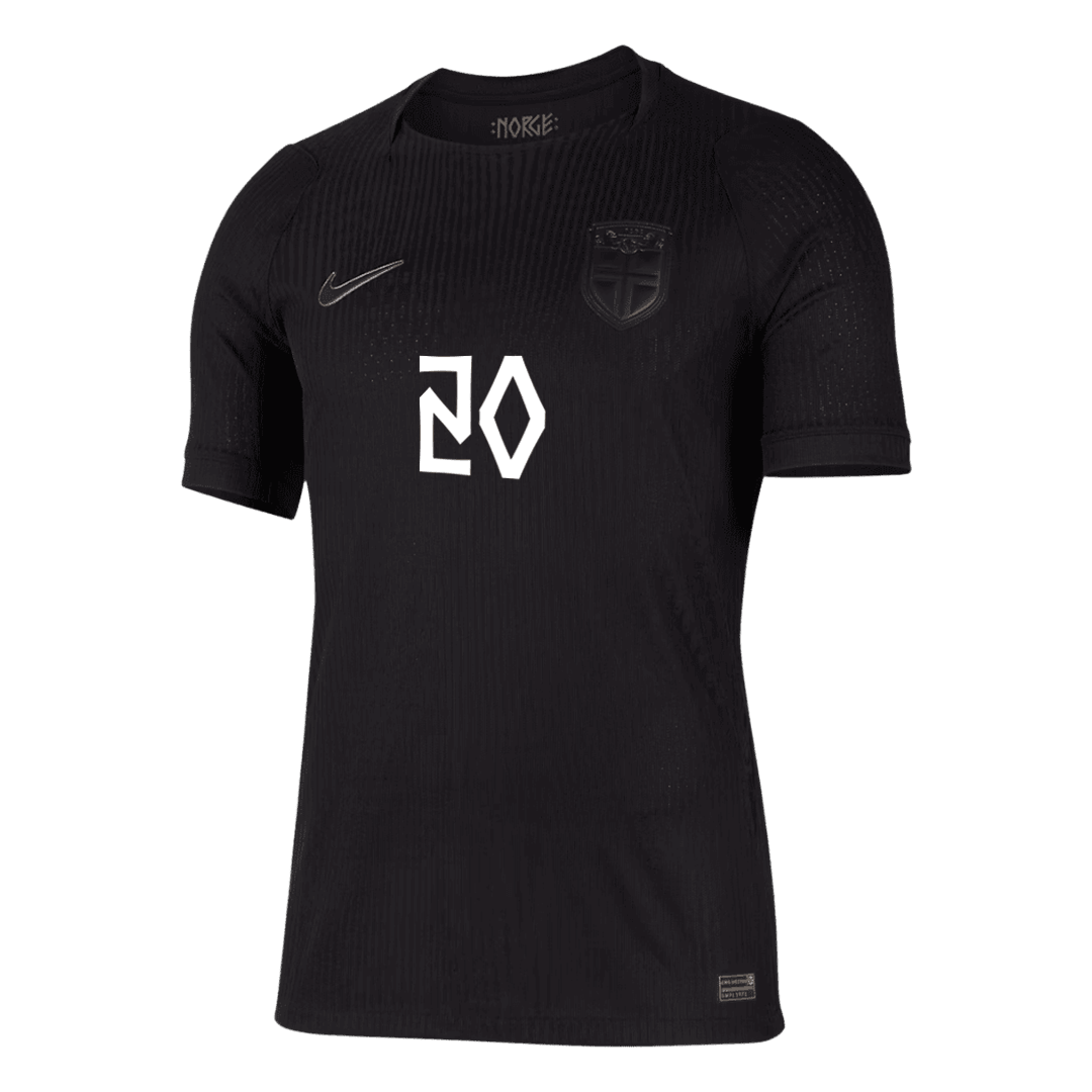NUSA #20 Noorwegen Uit Spelersversie Voetbalshirt WK Voetbal 2026 - Slim Fit - achterkant