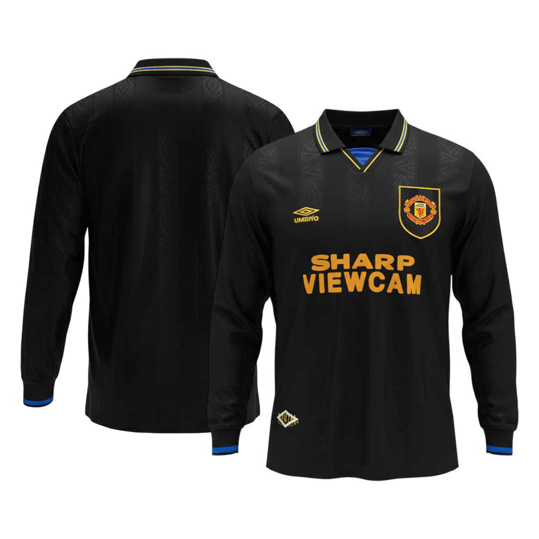 Retro Manchester United Uit Lange Mouwen Voetbalshirt 1993/94 - detail