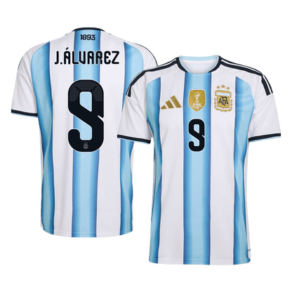 J.ÁLVAREZ #9 Heren Argentinië Thuis Voetbalshirt WK Voetbal 2026 - detail