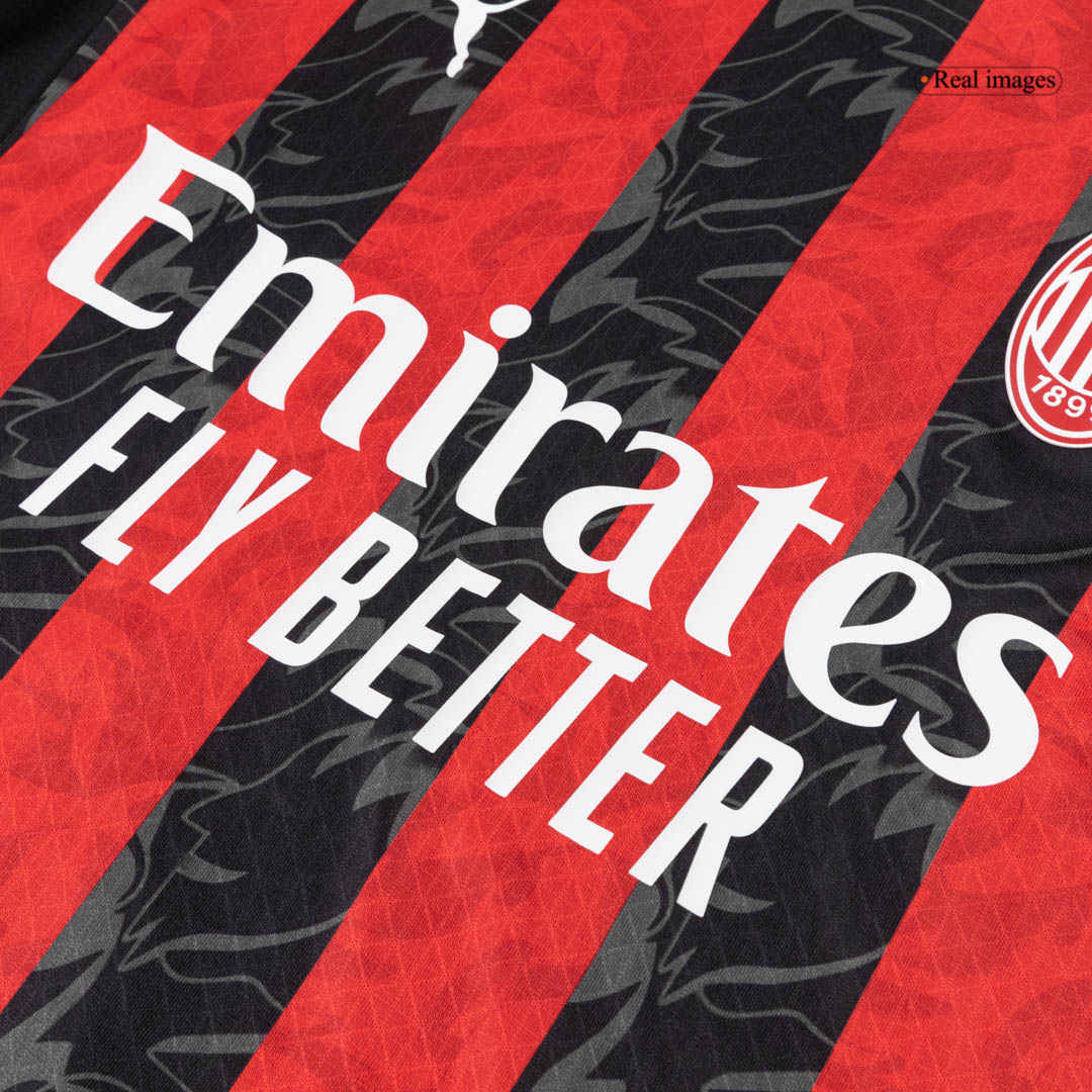 AC Milan Thuis Spelersversie Voetbalshirt 2025/26 - Slim Fit - zijkant