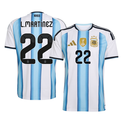 L.MARTÍNEZ #22 Heren Argentinië Thuis Voetbalshirt WK Voetbal 2026 - detail