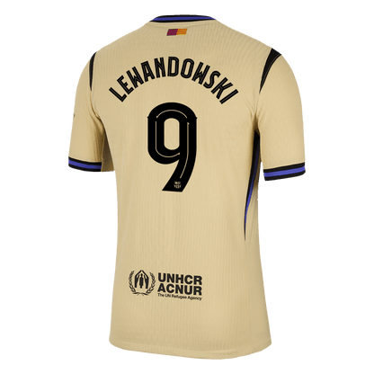 LEWANDOWSKI #9 Barcelona Uit Spelersversie Voetbalshirt 2025/26 - UCL - Slim Fit - achterkant