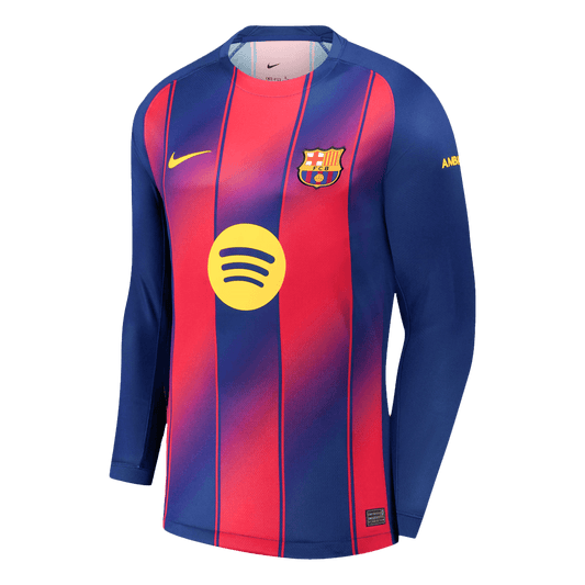 Heren Barcelona Thuis Lange Mouwen Voetbalshirt 2025/26