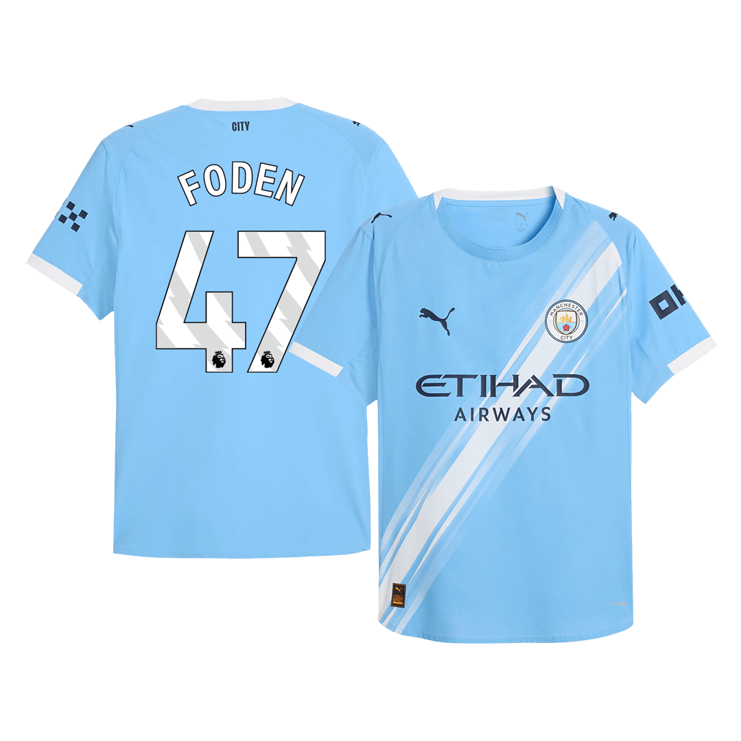 FODEN #47 Manchester City Thuis Spelersversie Voetbalshirt 2025/26 - Slim Fit