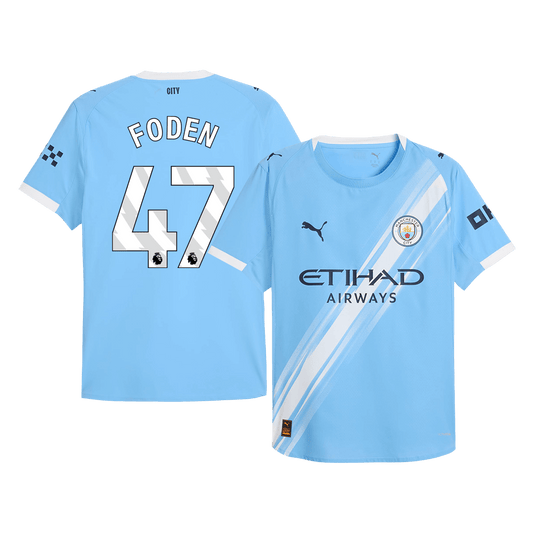 FODEN #47 Manchester City Thuis Spelersversie Voetbalshirt 2025/26 - Slim Fit