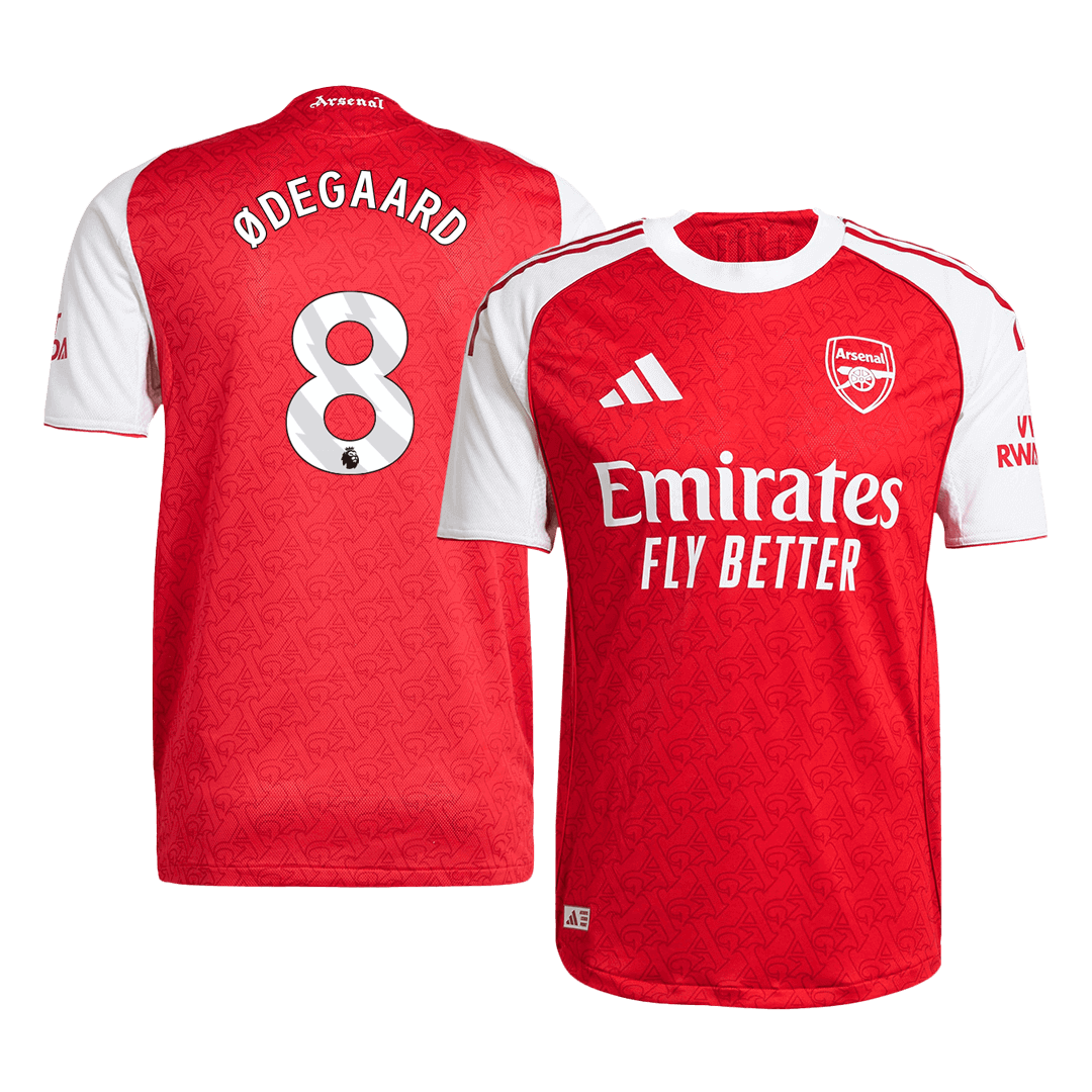 ØDEGAARD #8 Arsenal Thuis Spelersversie Voetbalshirt 2025/26 - Slim Fit - voorkant