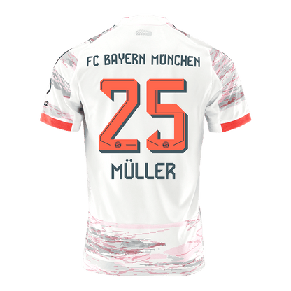 MüLLER #25 Bayern Munich Away Soccer Jersey 2025/26 White - zijkant