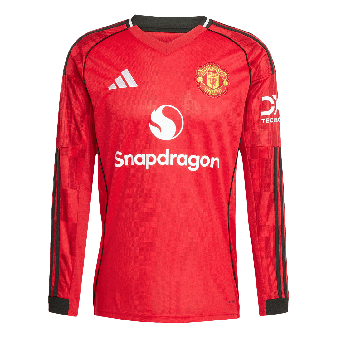 Heren Manchester United Thuis Lange Mouwen Voetbalshirt 2025/26 - achterkant