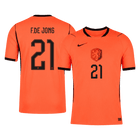 F.DE JONG #21 Nederland Spelersversie thuisshirt WK Voetbal 2026 - slim fit