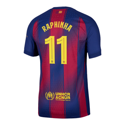 RAPHINHA #11 Barcelona Thuis Spelersversie Voetbalshirt 2025/26  - UCL - Slim Fit - extra