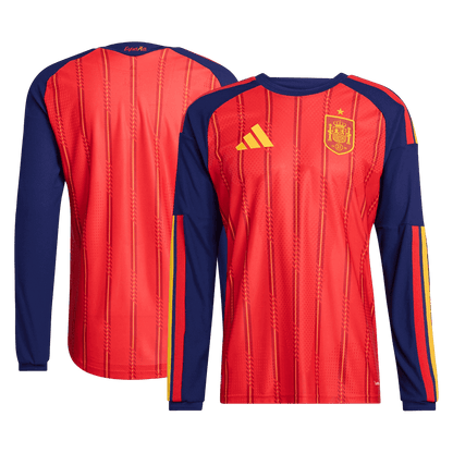 Spanje Thuis Spelersversie Lange Mouwen Voetbalshirt 2026 - Slim Fit - detail